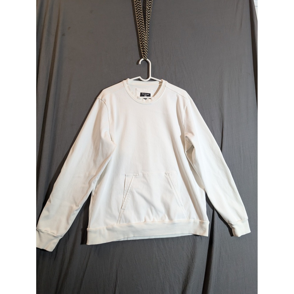 True Religion Sweatshirt Mens XL White Crewneck Long Sleeve Pocket Pullover Top